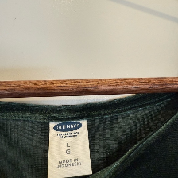 NWT Old Navy Dark Green Velvet Mini Dress - Picture 2 of 5